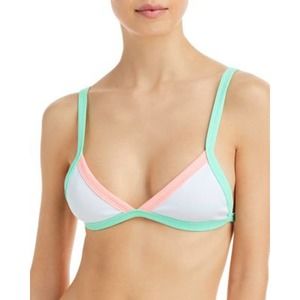 Peixoto Ladies White & Neon "Tina" Triangle Bikini Top, Size Medium, NWT!